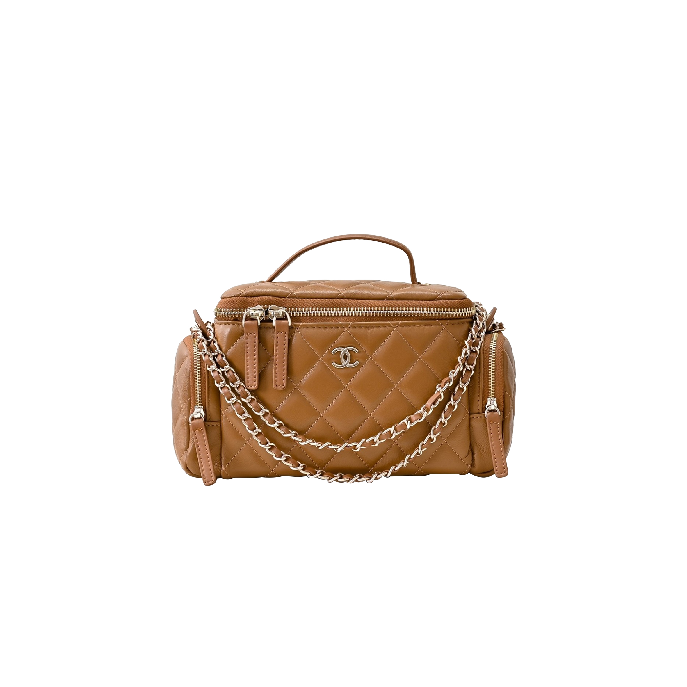 CHANEL MASTER  VANITY CASE SHINY CRUMPLED LAMBSKIN & GOLD-TONE METAL AS5222 (23*14*9)